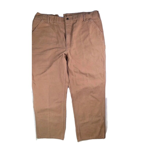 Carhartt Pants Men's Sz 42 X 30 Brown Canvas Straight Leg Carpenter Pants - Picture 1 of 9